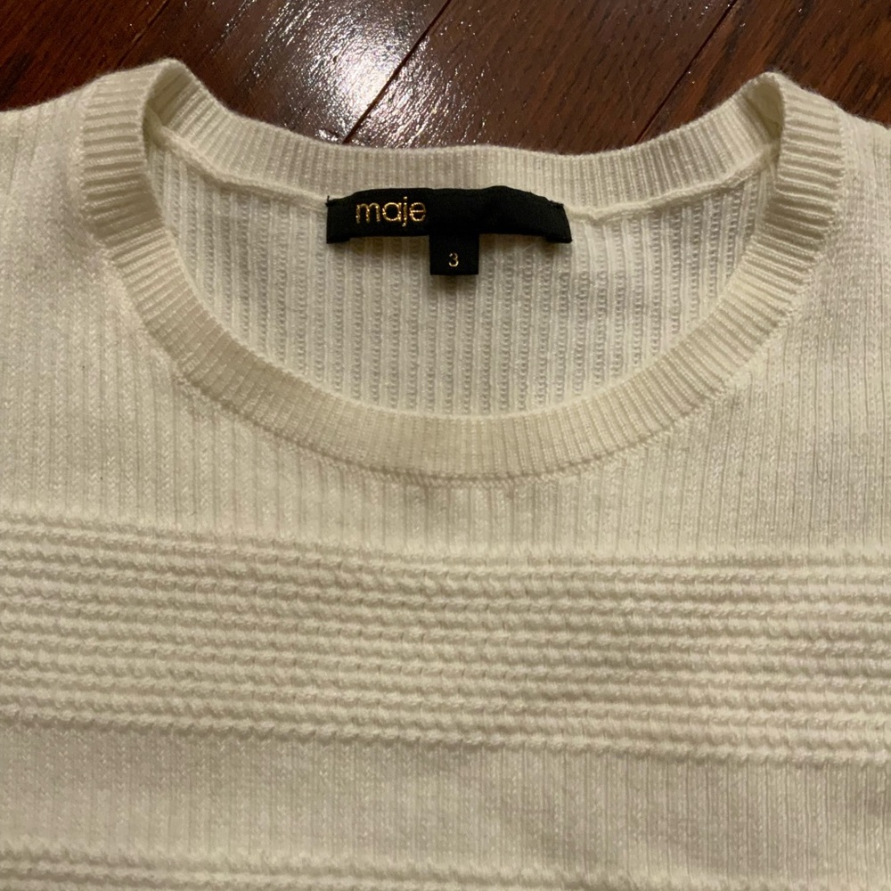 Maje Women's Cream Crewneck Sweater
